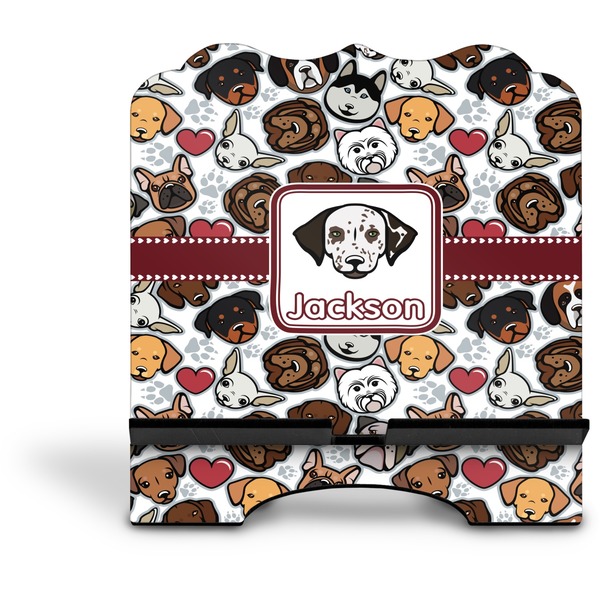 Dog Faces Stylized Tablet Stand - Front without iPad