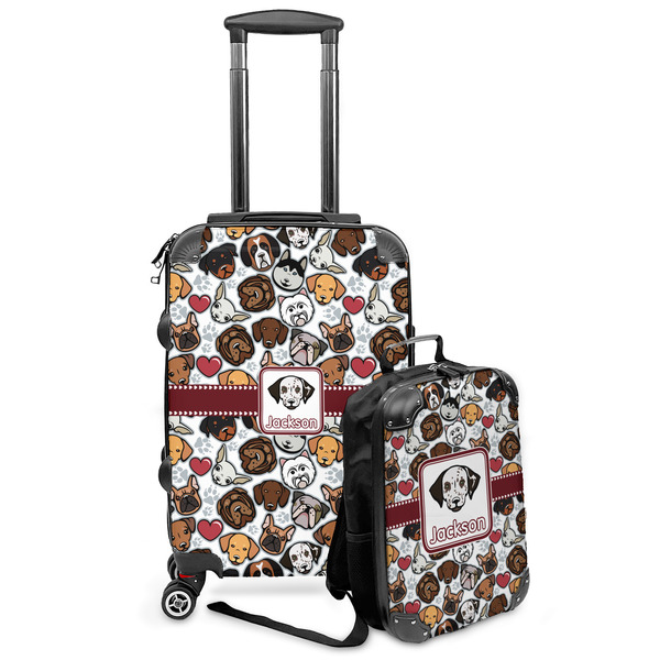 Custom Dog Faces Kids 2-Piece Luggage Set - Suitcase & Backpack (Personalized)