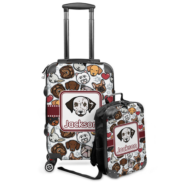 Custom Dog Faces Kids 2-Piece Luggage Set - Suitcase & Backpack (Personalized)
