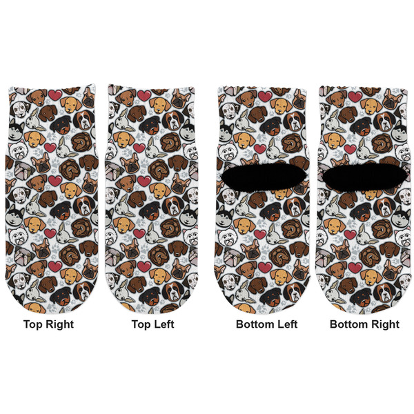 Dog Faces Toddler Ankle Socks - Double Pair - Front and Back - Apvl