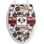 Dog Faces Toilet Seat Decal - Elongated (Personalized)