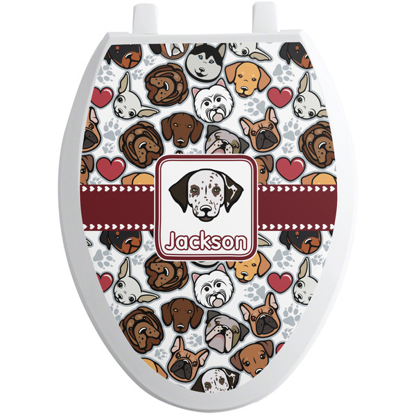 Custom Dog Faces Toilet Seat Decal - Elongated (Personalized)