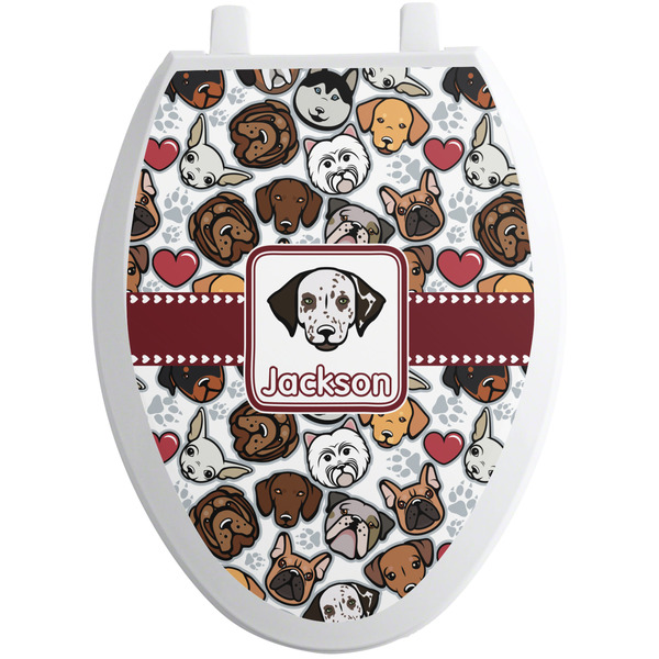 Dog Faces Toilet Seat Decal Elongated