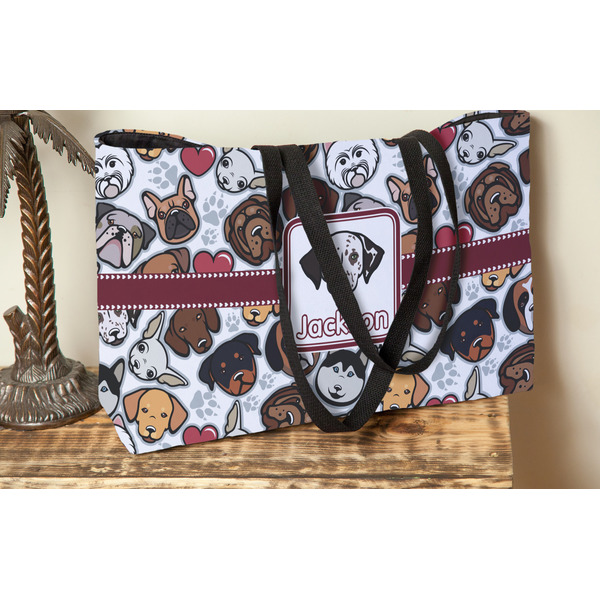 Dog Faces Tote w/Black Handles - Lifestyle View