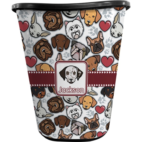Dog Faces Trash Can Black