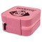 Dog Faces Travel Jewelry Boxes - Leather - Pink - View from Rear