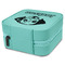 Dog Faces Travel Jewelry Boxes - Leather - Teal - View from Rear