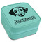 Dog Faces Travel Jewelry Boxes - Leatherette - Teal - Angled View