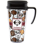 Dog Faces Acrylic Travel Mug with Handle (Personalized)