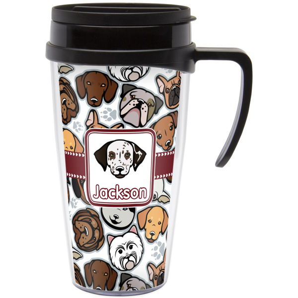 Custom Dog Faces Acrylic Travel Mug with Handle (Personalized)