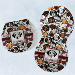 Dog Faces Burp Pads - Velour - Set of 2 w/ Name or Text
