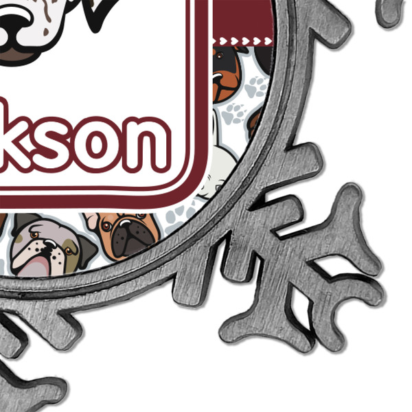 Dog Faces Vintage Snowflake - Detail