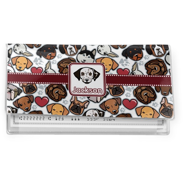 Custom Dog Faces Vinyl Checkbook Cover (Personalized)