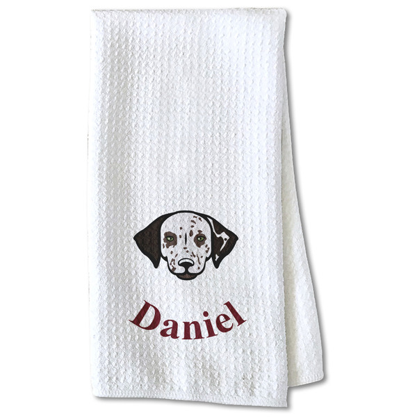Custom Dog Faces Kitchen Towel - Waffle Weave - Partial Print (Personalized)