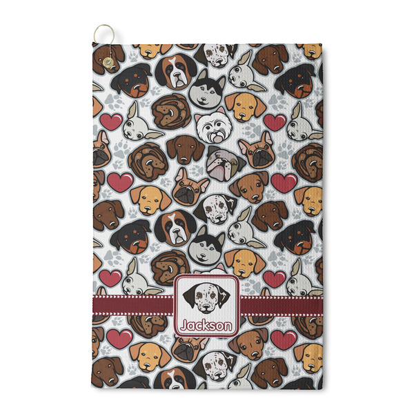 Custom Dog Faces Waffle Weave Golf Towel (Personalized)