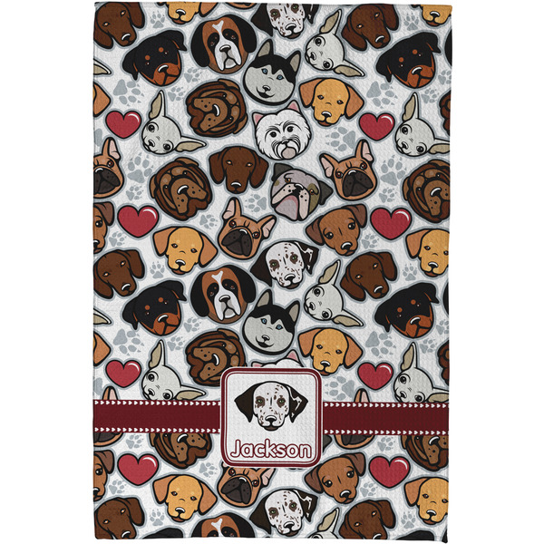 Dog Faces Waffle Weave Towel - Full Color Print - Approval Image