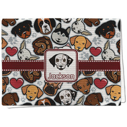 Dog Faces Kitchen Towel - Waffle Weave - Full Color Print (Personalized)