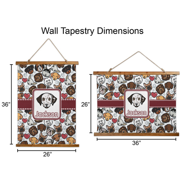 Dog Faces Wall Hanging Tapestries - Parent/Sizing