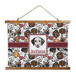 Dog Faces Wall Hanging Tapestry - Wide (Personalized)