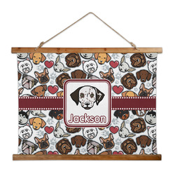 Dog Faces Wall Hanging Tapestry - Wide (Personalized)