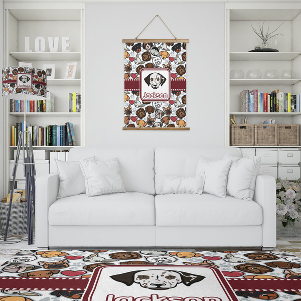 Dog Faces Wall Hanging Tapestry - Portrait - IN CONTEXT