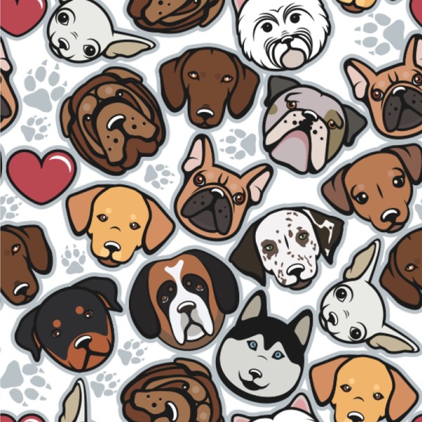 Custom Dog Faces Wallpaper & Surface Covering (Peel & Stick 24"x 24" Sample)
