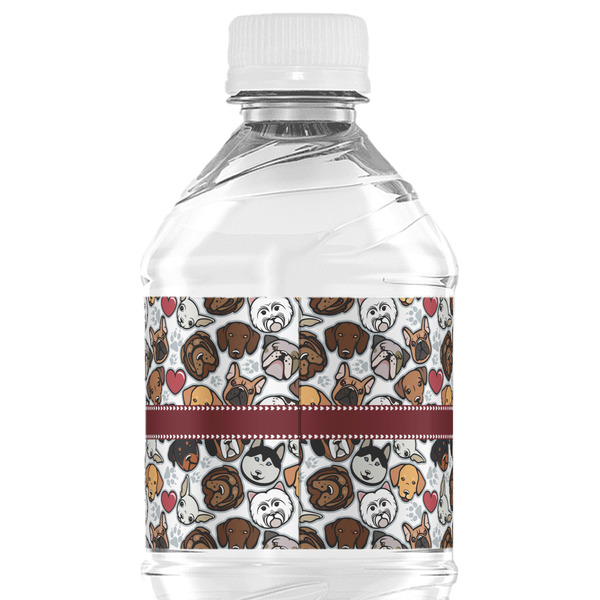 Dog Faces Water Bottle Label - Back View