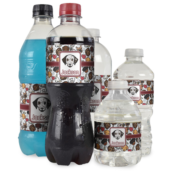 Dog Faces Water Bottle Label - Multiple Bottle Sizes