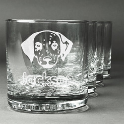 Dog Faces Whiskey Glasses (Set of 4) (Personalized)