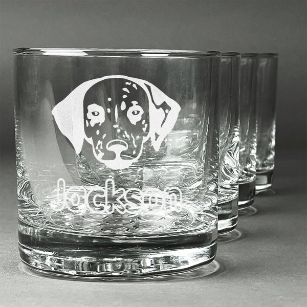 Custom Dog Faces Whiskey Glasses (Set of 4) (Personalized)
