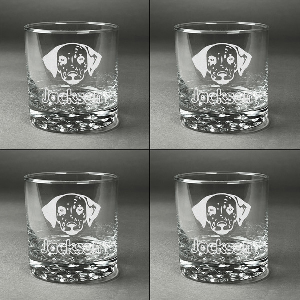 Dog Faces Whiskey Glasses - Set of 4 all Engraved