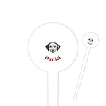 Dog Faces 4" Round Plastic Food Picks - White - Single Sided (Personalized)