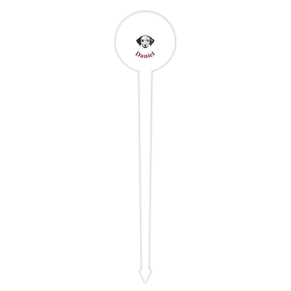 Dog Faces White Plastic 4" Food Pick - Round - Single Pick
