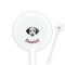 Dog Faces 5.5" Round Plastic Stir Sticks - White - Single Sided (Personalized)