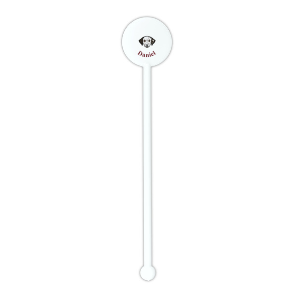 Dog Faces White Plastic 5.5" Stir Stick - Round - Single Stick