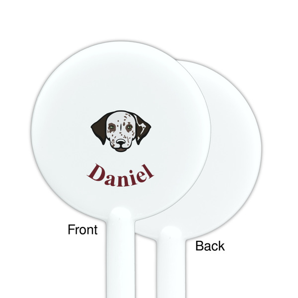 Dog Faces White Plastic 5.5" Stir Stick - Single Sided - Round - Front & Back