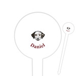 Dog Faces 6" Round Plastic Food Picks - White - Single Sided (Personalized)