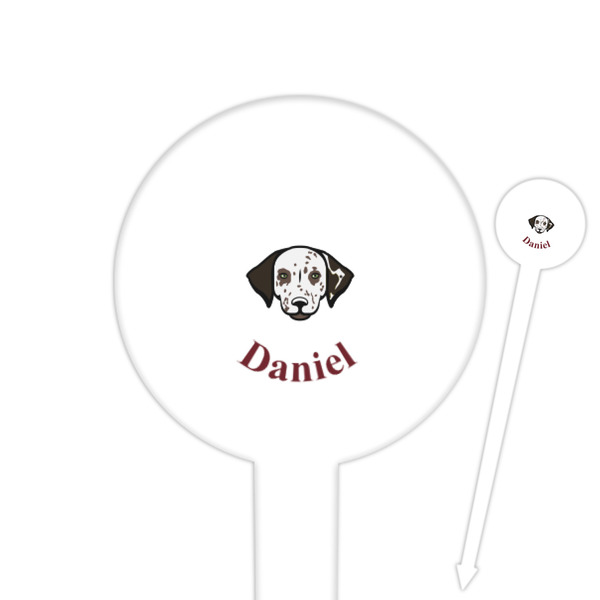 Custom Dog Faces 6" Round Plastic Food Picks - White - Double Sided (Personalized)