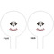 Dog Faces White Plastic 6" Food Pick - Round - Double Sided - Front & Back
