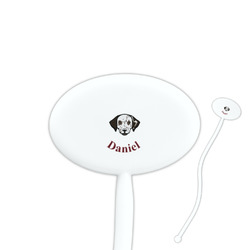 Dog Faces 7" Oval Plastic Stir Sticks - White - Single Sided (Personalized)