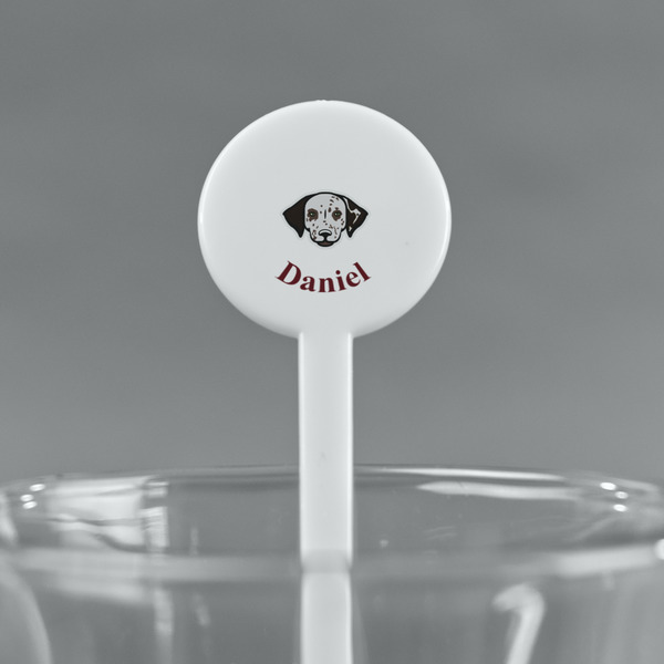Dog Faces White Plastic 7" Stir Stick - Round - Main