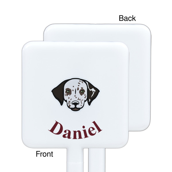 Dog Faces White Plastic Stir Stick - Single Sided - Square - Approval