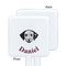 Dog Faces White Plastic Stir Stick - Single Sided - Square - Approval