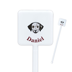 Dog Faces Square Plastic Stir Sticks - Double Sided (Personalized)
