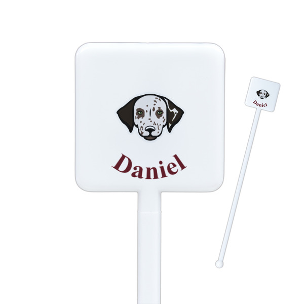 Custom Dog Faces Square Plastic Stir Sticks (Personalized)