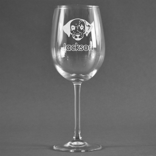 Custom Dog Faces Wine Glass - Engraved (Personalized)
