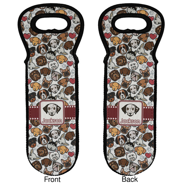 Dog Faces Wine Tote Front & Back