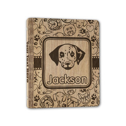 Dog Faces Wood 3-Ring Binder - 1" Half-Letter Size (Personalized)