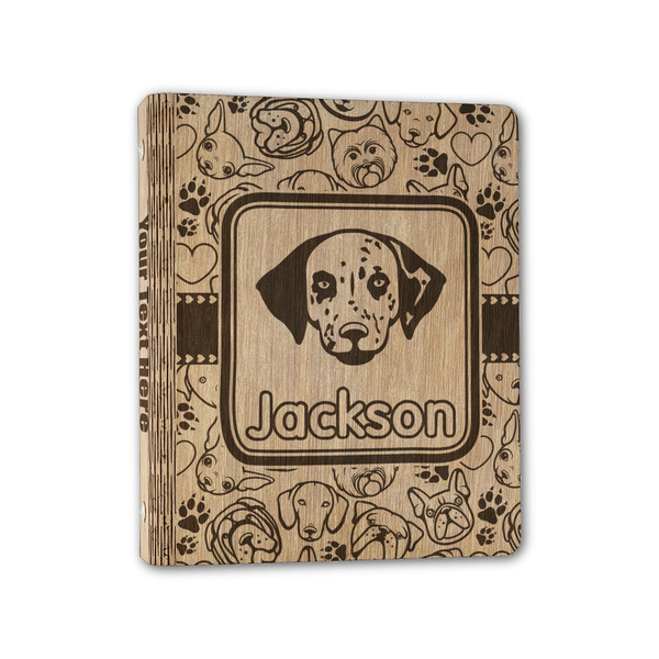 Custom Dog Faces Wood 3-Ring Binder - 1" Half-Letter Size (Personalized)