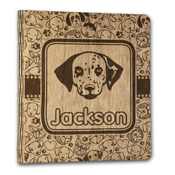Dog Faces Wood 3-Ring Binder - 1" Letter Size (Personalized)